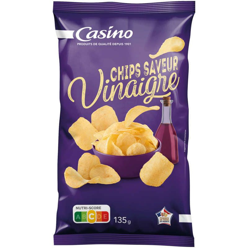 Casino Chips - Vinaigre - Sans huile de palme - 135g