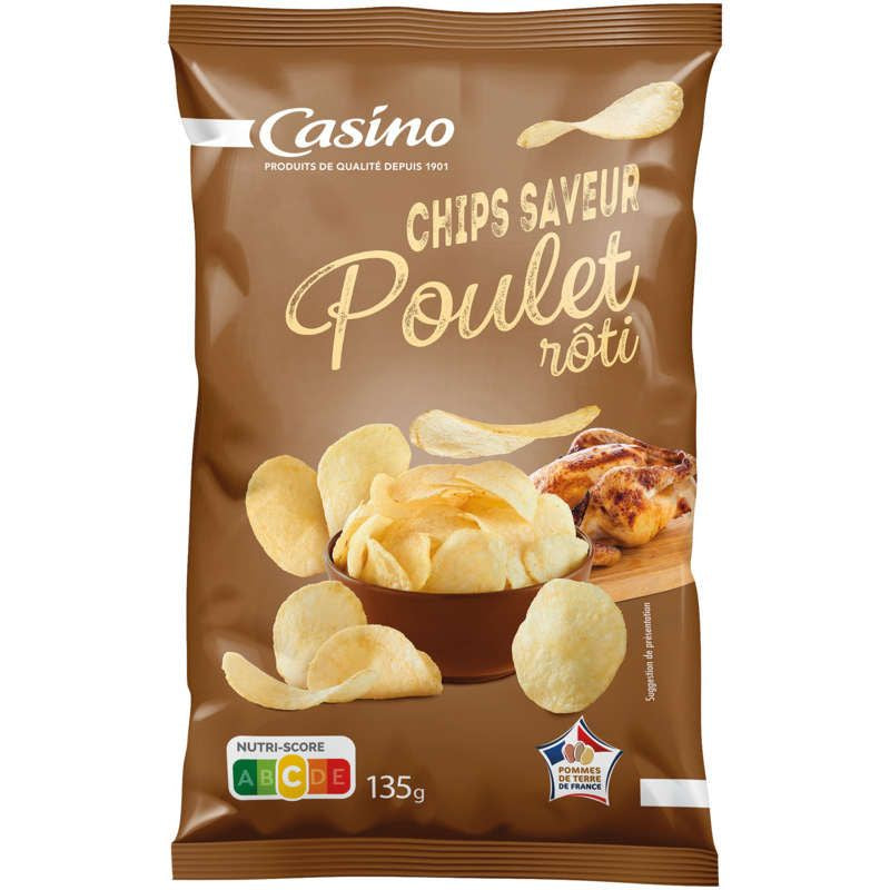 Casino Chips - Craquantes - Ondulées - Poulet rôti - 135g