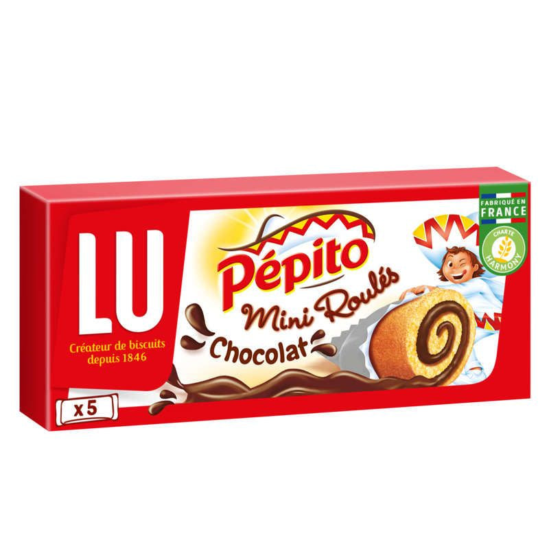 Lu Pepito Mini Roulés Gâteaux fourrés au Chocolat 150g