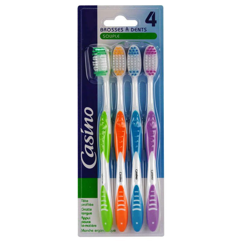 Casino Lot de 4 brosses à dents souples - x4