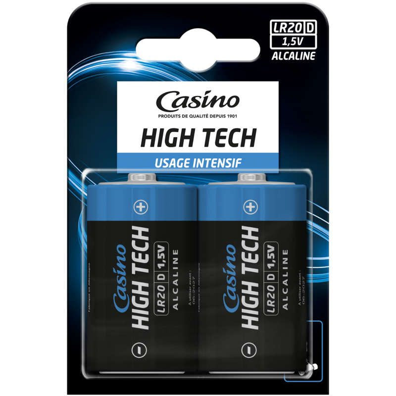 CASINO Piles Alcaline High Tech LR20/D x2
