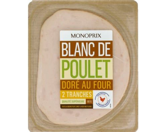 Monoprix Blanc de Poulet 2 tranches 80g