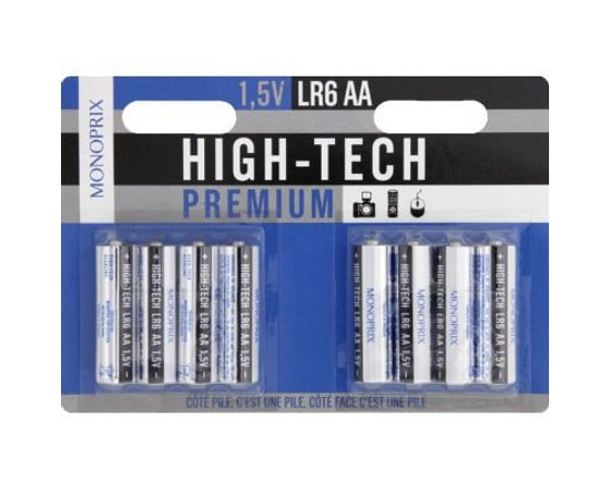 Monoprix8 Piles High-Tech Alcaline Lr6/Aa 1,5V
