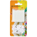 Monoprix Bougies Mini Fleurs Blanches x20
