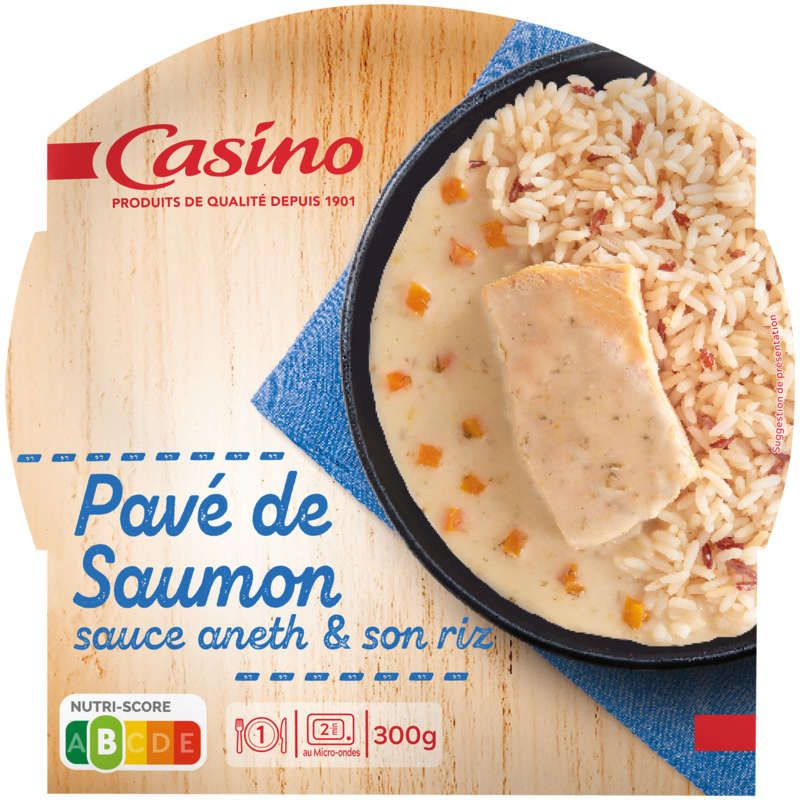 Casino Pavé de saumon - Sauce aneth et riz - Plat cuisiné - 300g