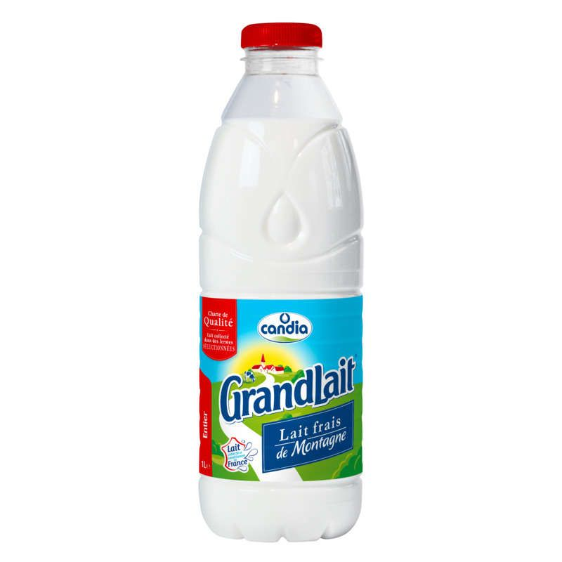Candia Grandlait Lait Frais Entier La Bouteille De 1l