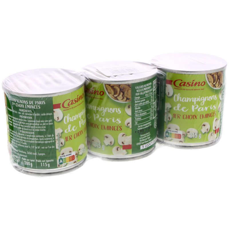 Casino Champignons de paris émincés - 3x115g