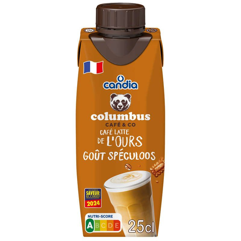 Candia Columbus Café Latté de L'Ours Goût Spéculoos 25cl