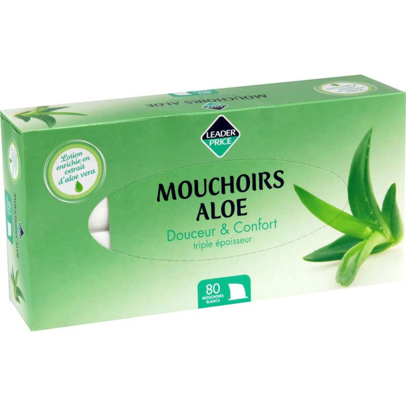 Leader Price Boite Mouchoirs Aloe 3 Plis x80