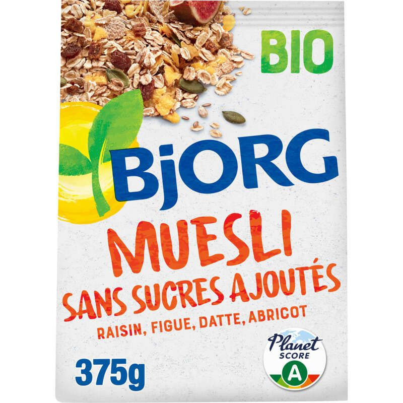 Bjorg Muesli sans sucres ajoutés, Bio 375g