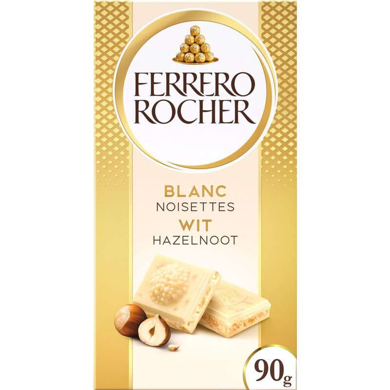 Ferrero Rocher Tablette Chocolat Blanc Noisettes 90g