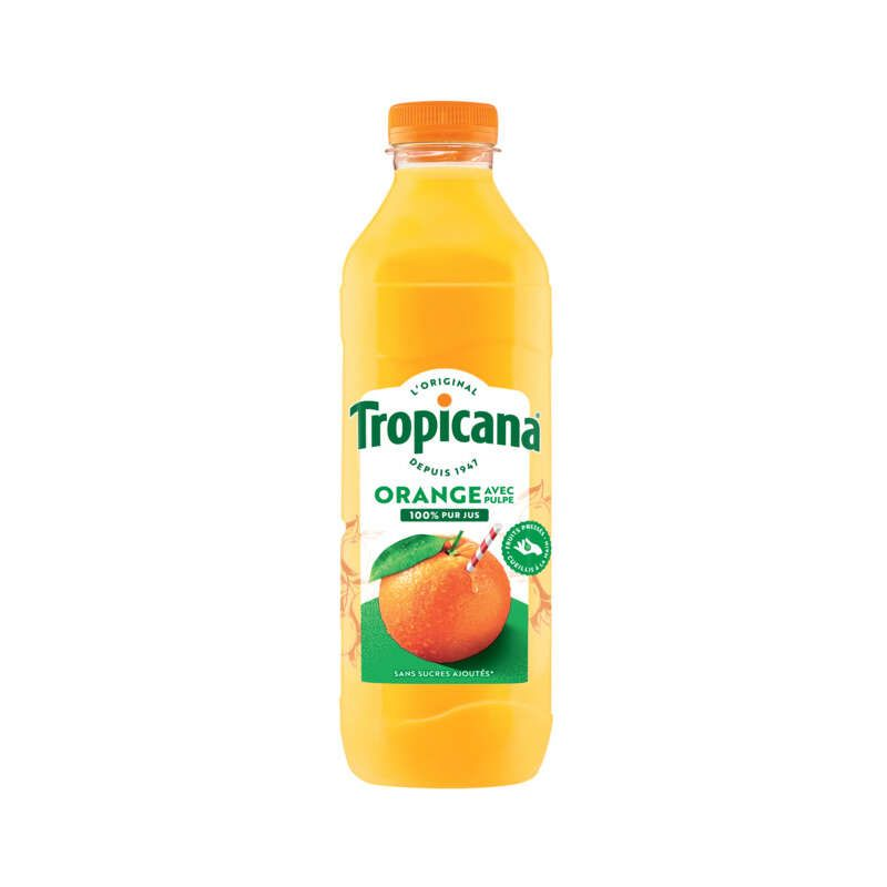 Tropicana Pur Jus d'Orange avec Pulpe Pressée 1L