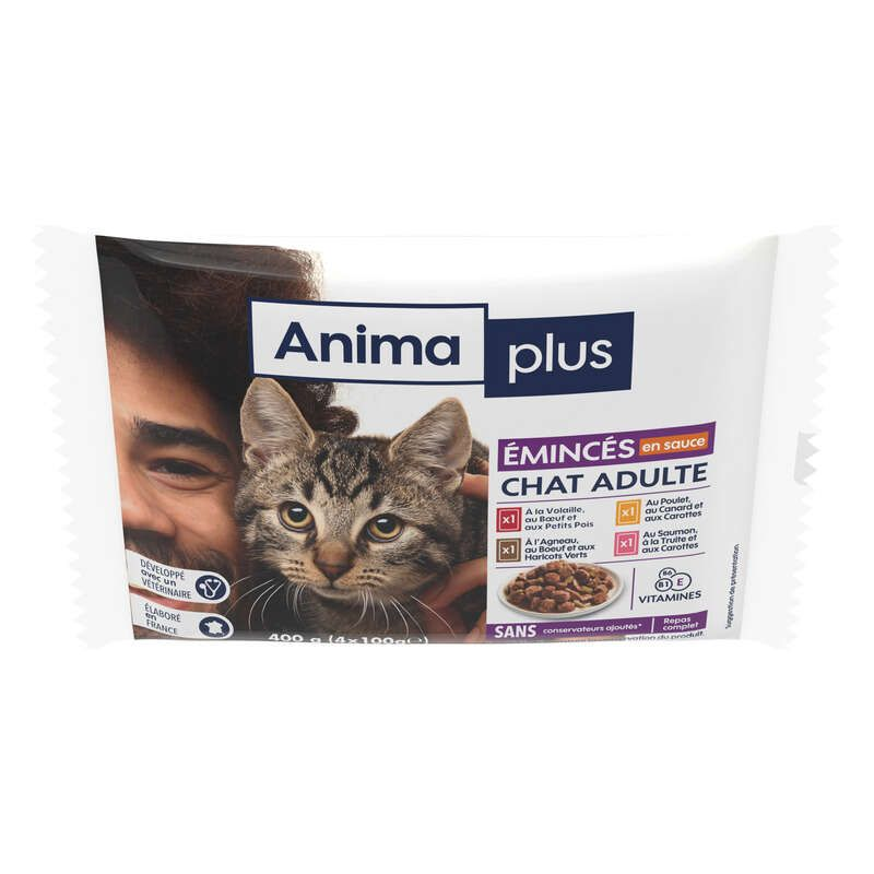 Casino Anima Plus Émincés en Sauce pour Chat Adulte 4x100g