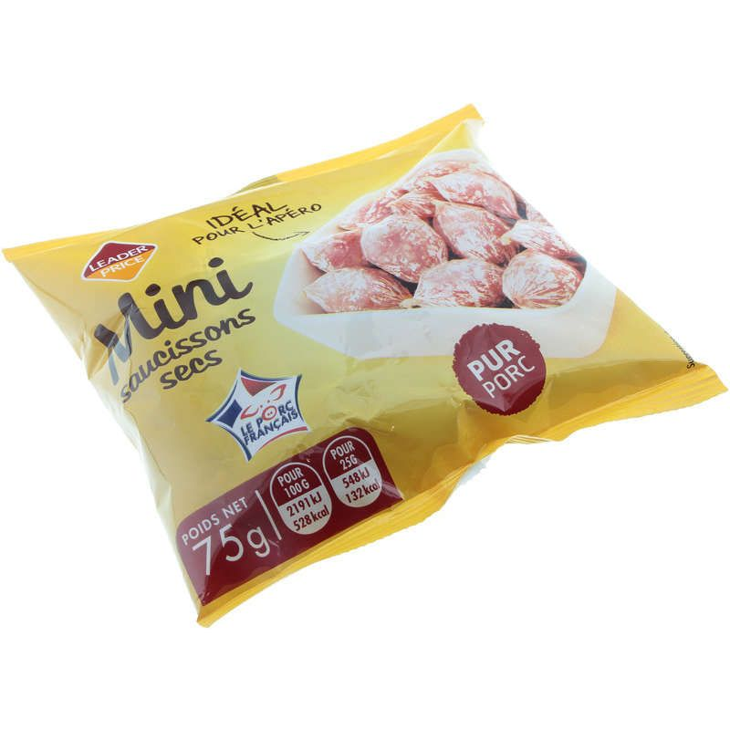 Leader Price Mini saucisson secs 75g