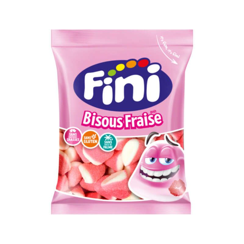 Fini Bonbons Bisous Fraise Sucres 90 G