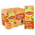 Lipton Ice Tea Thé Glacé Pétillant Saveur Pêche 6x33cl