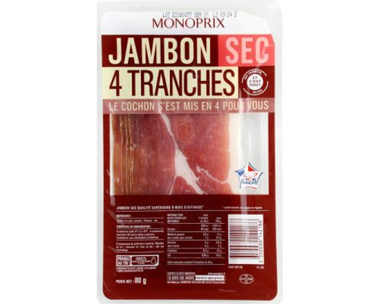 Monoprix Jambon Sec 80g