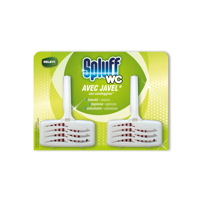 Relevi Spluff bloc WC avec javel anticalcaire 2x40g