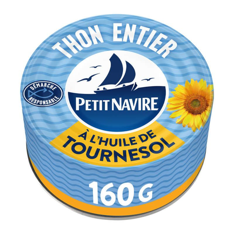 Petit Navire Thon Entier Huile De Tournesol 112g