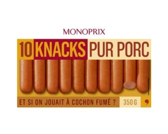 Monoprix Knacks Pur Porc 350g
