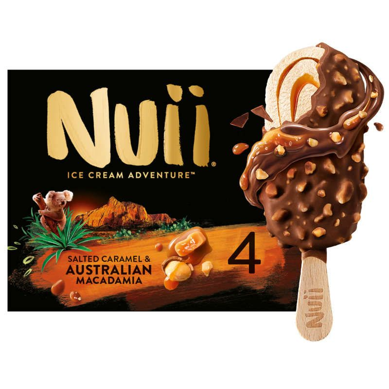 Nuii Bâtonnets Caramel salé & macadamia d'Australie 272g