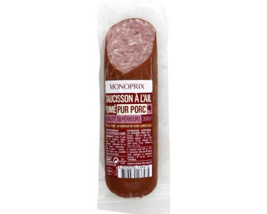 Monoprix Saucisson à L'Ail Fumé Pur Porc 300g