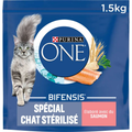 Purina One Croquettes Chat Stérilisé Au Saumon Et Céréales 1,5kg