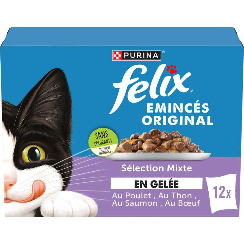 Purina Felix Émincés En Gelée Aux Viandes Et Poissons 12x85g