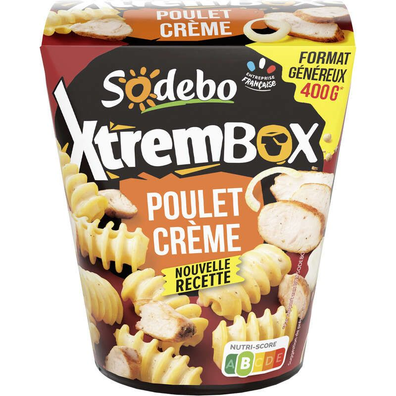 Sodebo Xtrem Box radiatori poulet bacon creamy oignon 400g