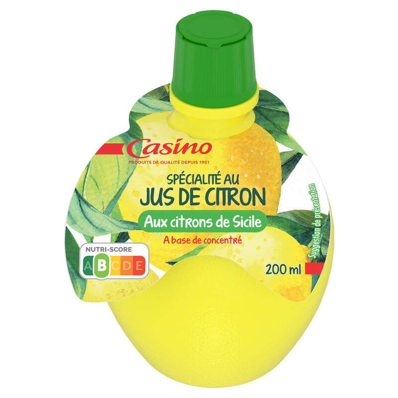 Casino Spécialité au jus de citron et à l'huile essentielle - Issu de citrons de Sicile - 200ml