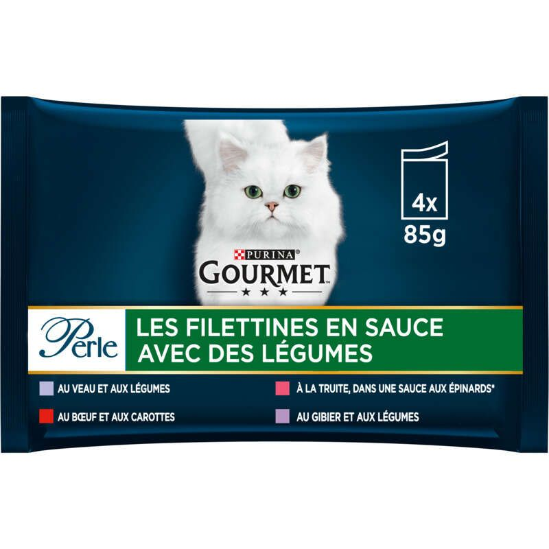 Purina Gourmet Perle Les Filettines Avec des légumes 4x85g