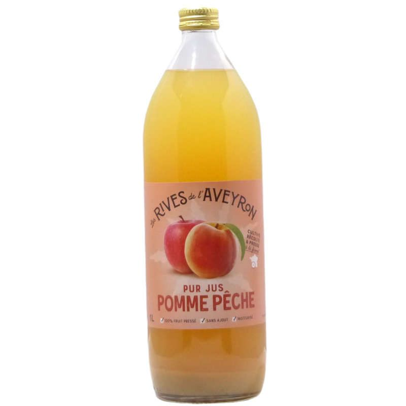 Les Rives de l'Aveyron pur jus pomme pêche 1L