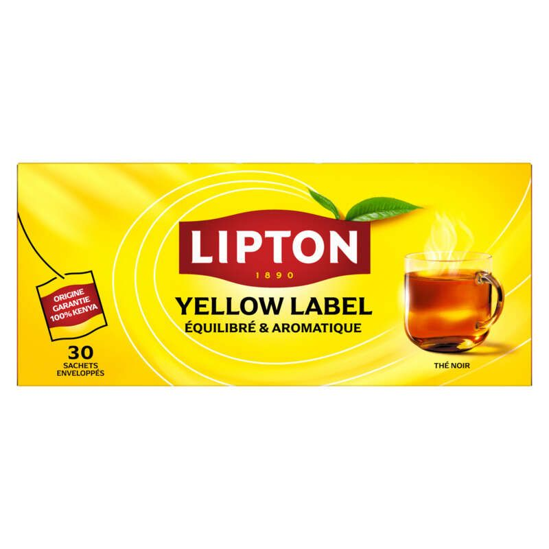 Lipton Yellow Label Thé Noir Origine Kenya x30 60g