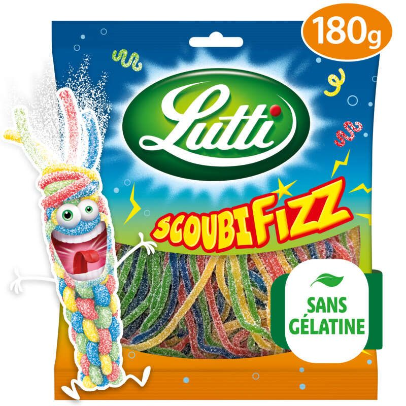 Lutti Bonbons ScoubiFizz Goûts Fruités 180g