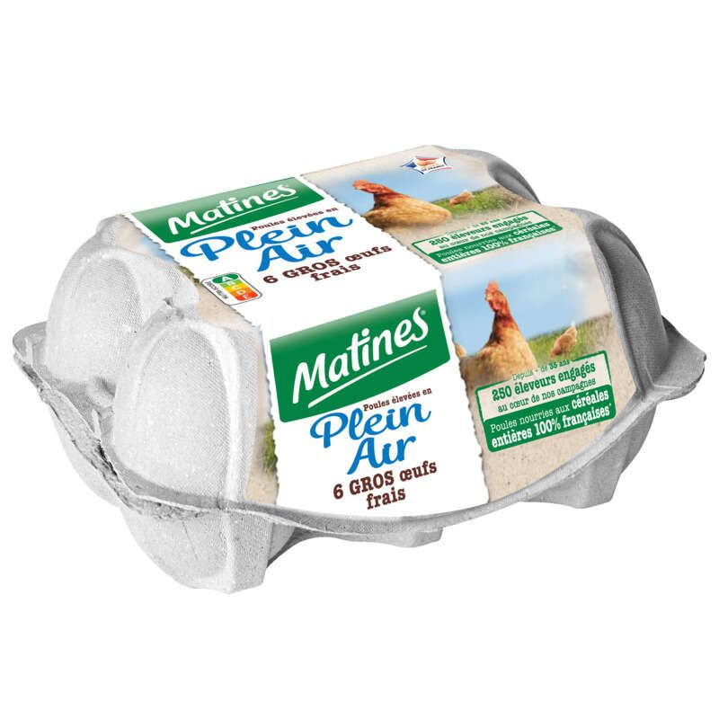 Matines Oeufs Gros Issu De Poules Élevés En Plein Air x6