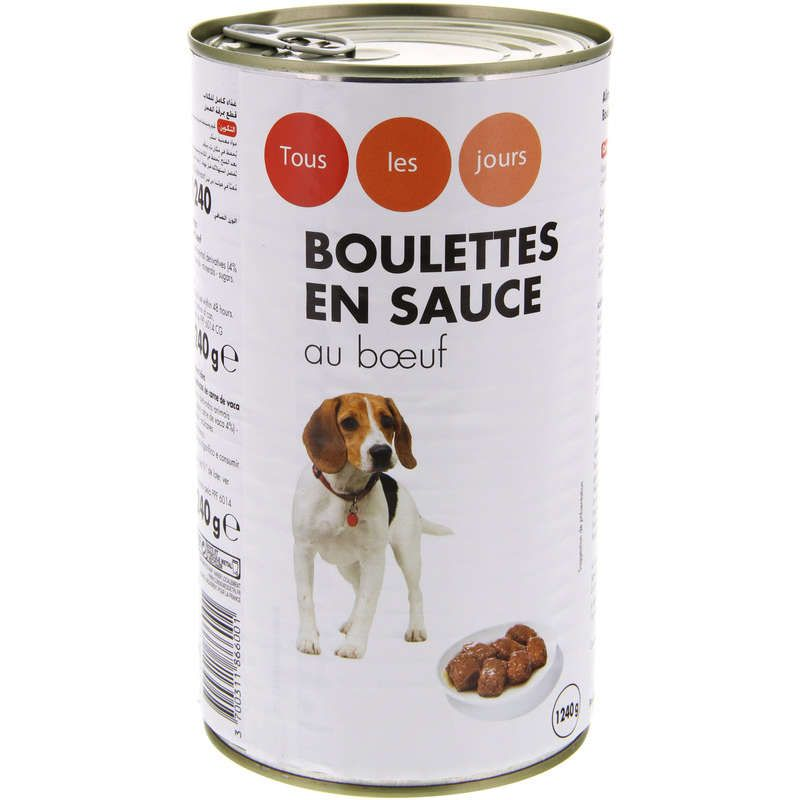 Tous les jours boulettes en sauce au boeuf pour chien 1240g