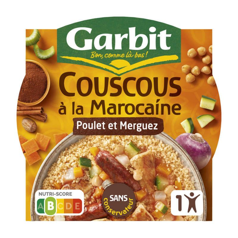 Garbit couscous à la marocaine poulet merguez 285g