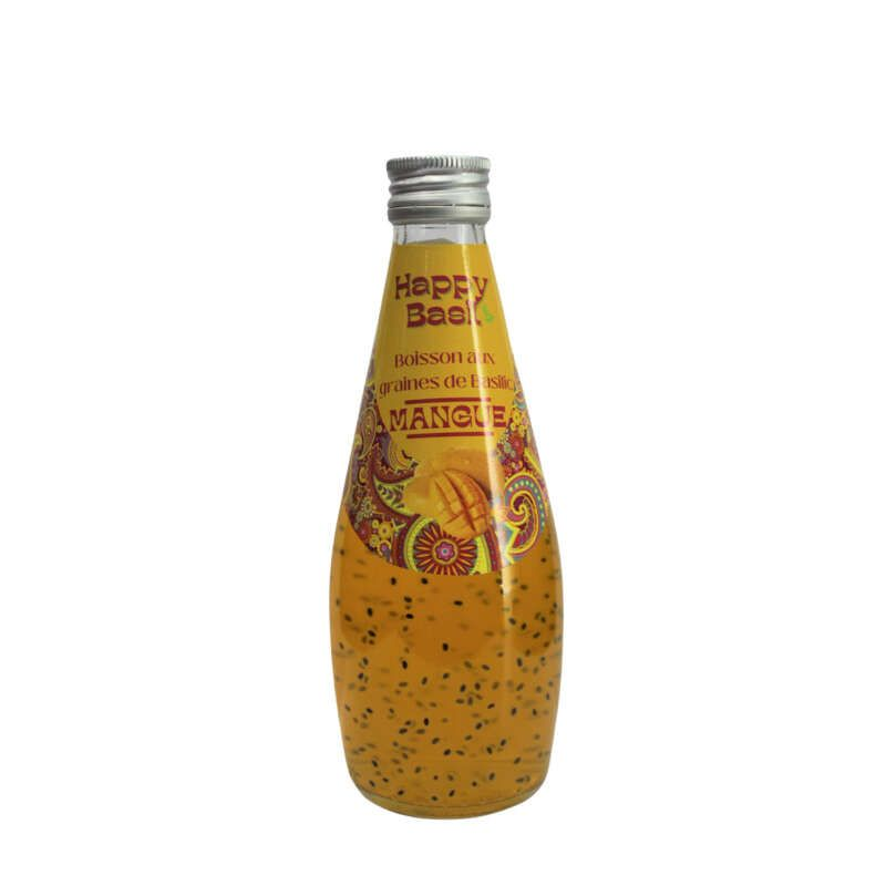 Happy Basil Boisson Aux Graines De Basilic Goût Mangue 29 cl