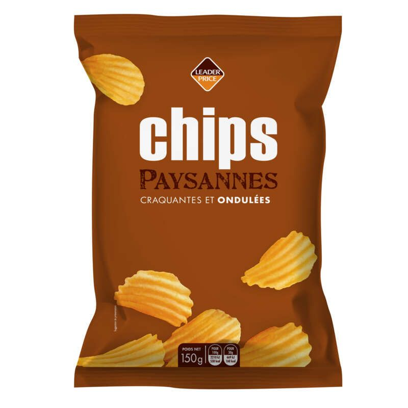 Leader Price Chips Paysanne Craquantes & Ondulées 150g