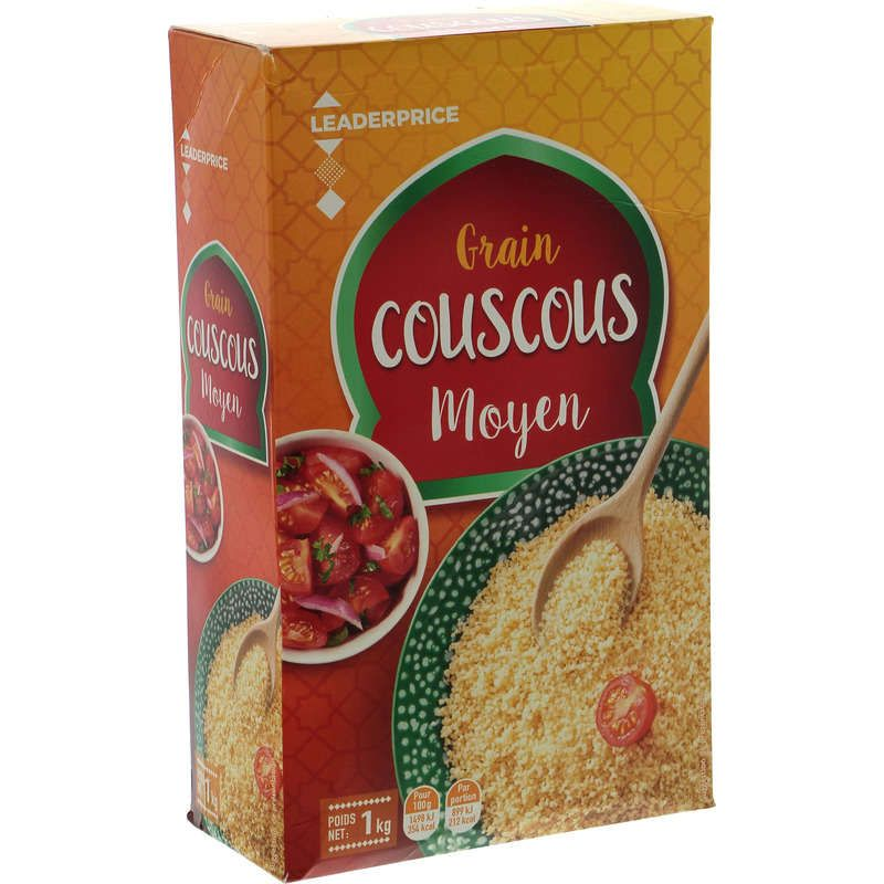 Leader price graines de couscous moyennes 1kg