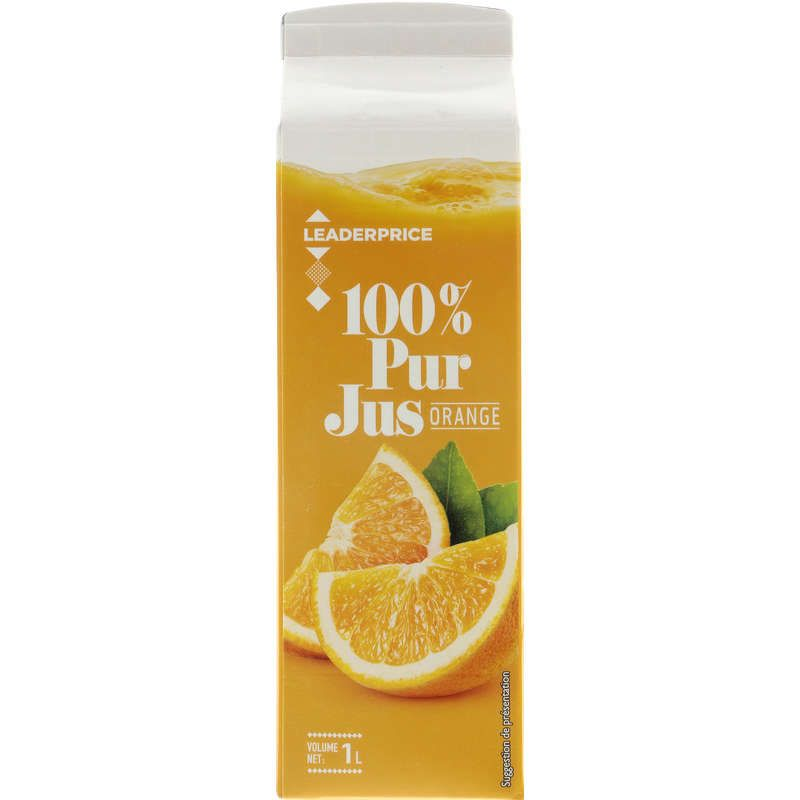 Leader Price Matin Plaisir Pur Jus d'Orange 1L