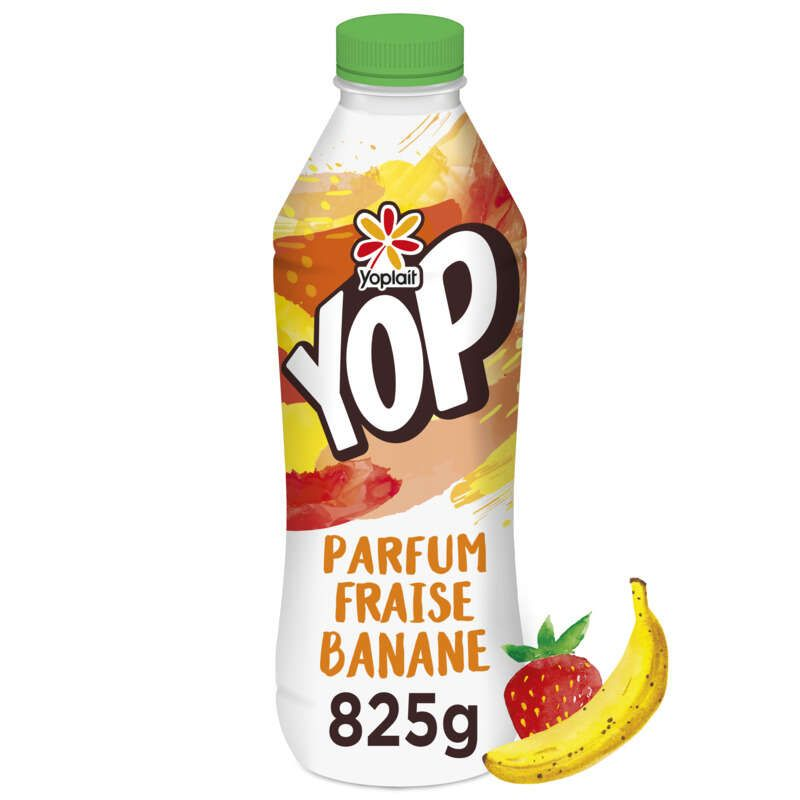 Yoplait Yop Yaourt A Boire Parfum Fraise Banane Bouteille 825g