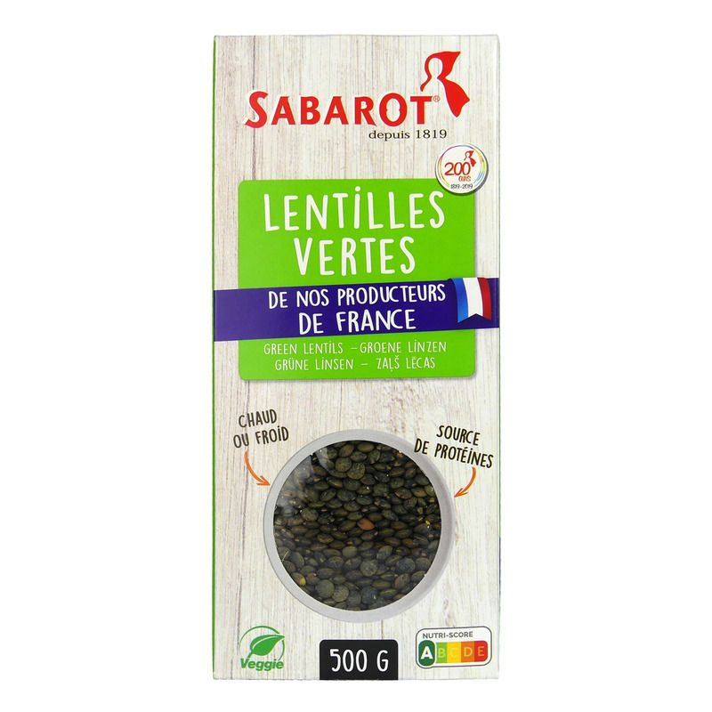 Sabarot Lentilles Vertes De France Veggie 500g