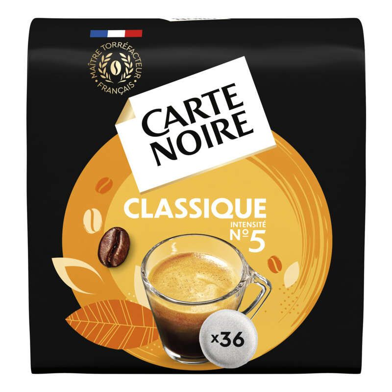 Carte Noire Café Dosettes Compatibles Senseo Classique Intensité N°5 x36