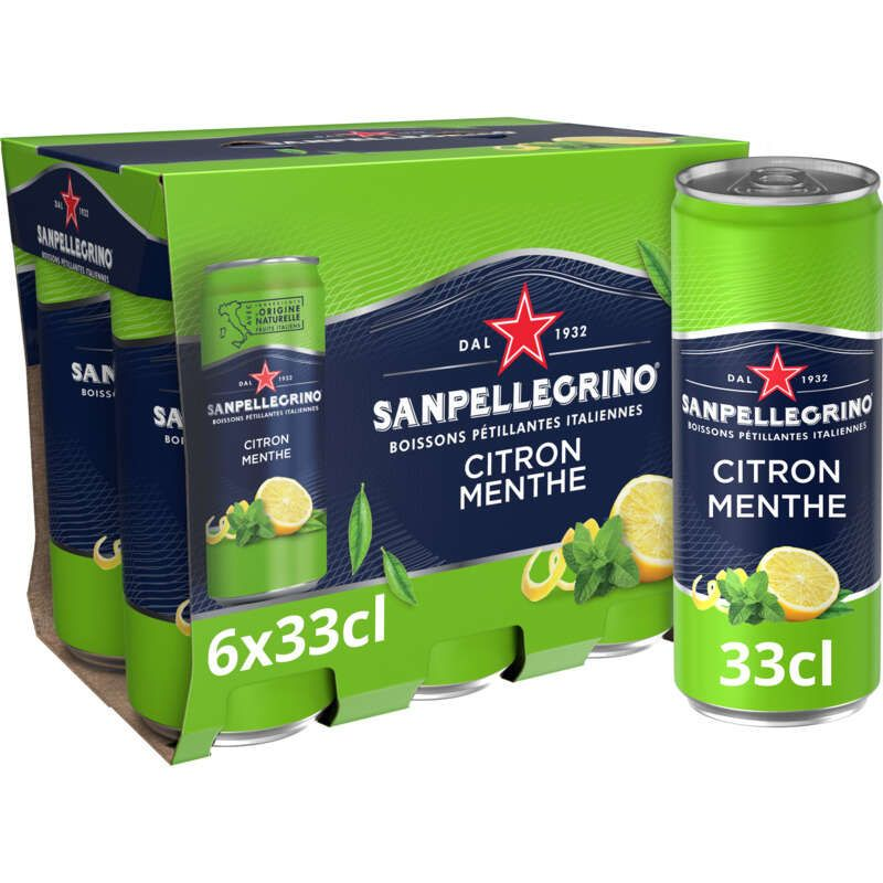 San Pellegrino Boisson Pétillante Citron & Menthe 6x33cl