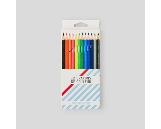 Monoprix Maison 12 Crayons De Couleur