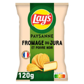 Lay's Chips Paysanne Saveur Fromage du Jura et Poivre Noir 120g