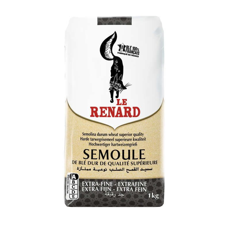Le Renard Semoule De Blé Dur Qualité Supérieure Extra-Fine 1 Kg
