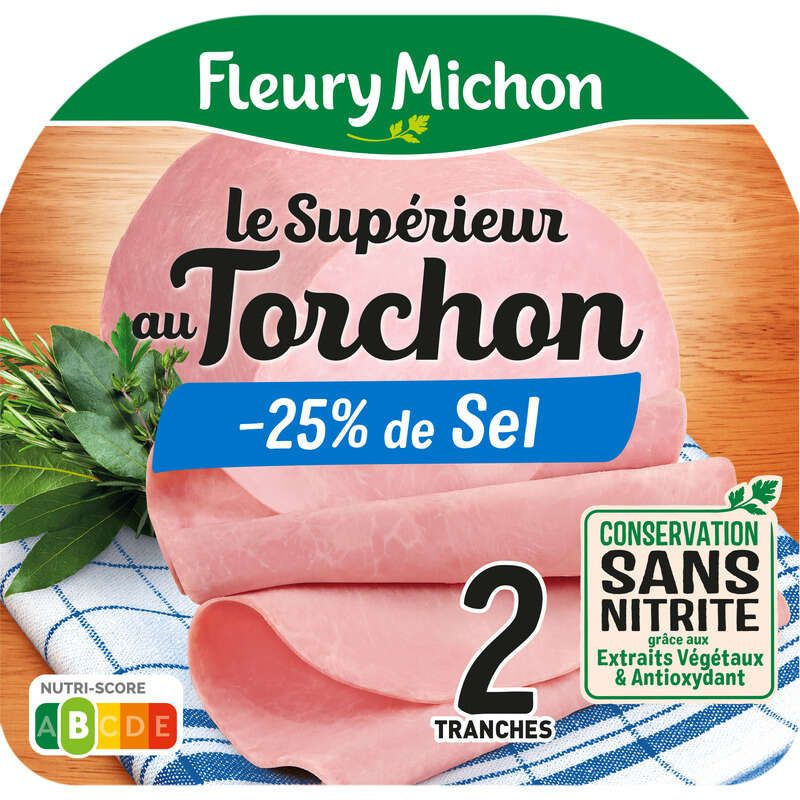 Fleury Michon Jambon Le Torchon -25% De Sel X2