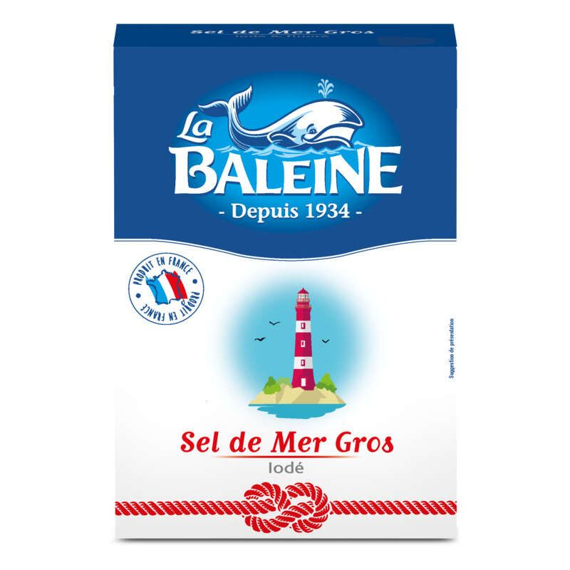 La Baleine Sel de mer gros iodé étui carton 1kg